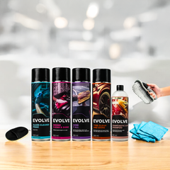 Essential  Kit – Foamtastic Car Shampoo, Tyre Clean & Shine, Glass Cleaner Foam, Engine Clean & Shine, Shine It All, Tyre and Fabric Cleaning Brush & Microfiber Cloth