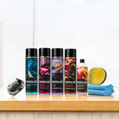 Essential  Kit – Foamtastic Car Shampoo, Tyre Clean & Shine, Glass Cleaner Foam, Engine Clean & Shine, Shine It All, Tyre and Fabric Cleaning Brush & Microfiber Cloth